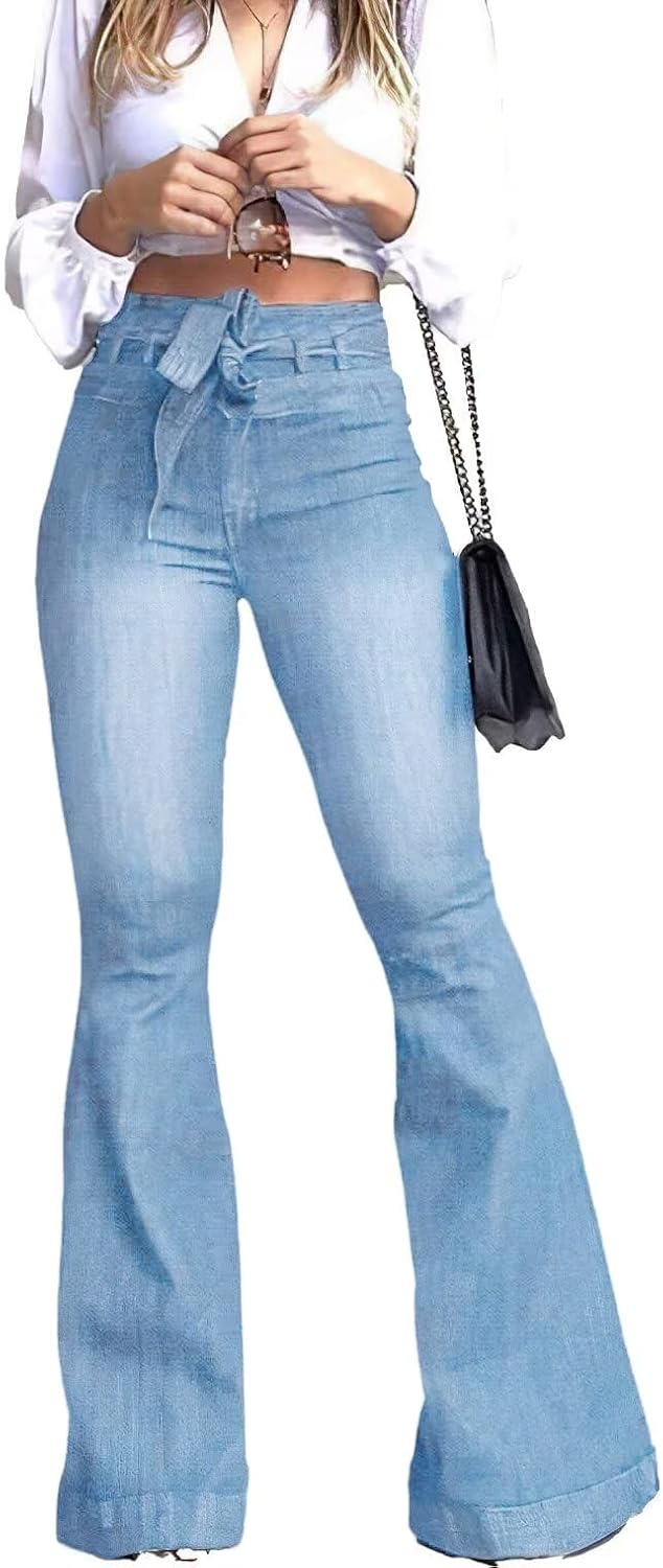 Women’s High Waisted Bell Bottom Flare Wide Leg Jeans