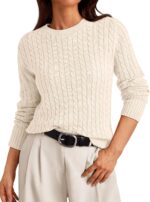 Women’s Lightweight Cable Knit Business Casual Pullover Sweater