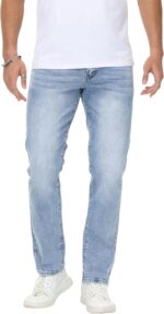 Men’s Stretch Regular Fit Straight Leg Denim Jeans